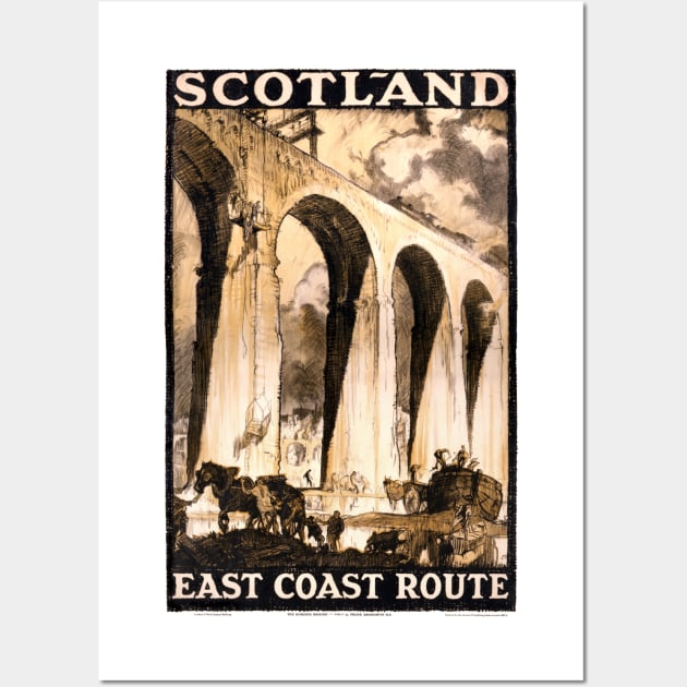 Vintage Travel Poster Scotland East Coast Route Wall Art by vintagetreasure